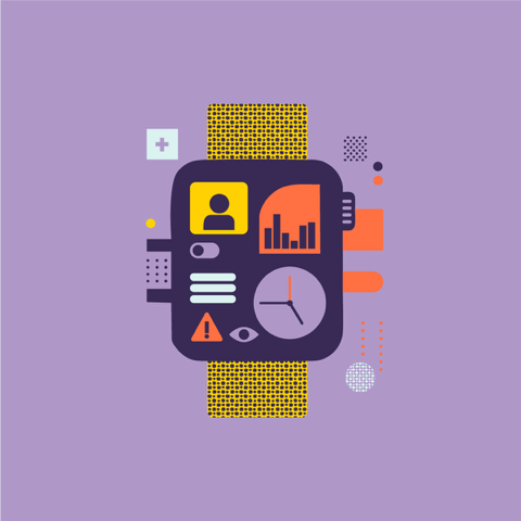 Illustratie Paars Horloge