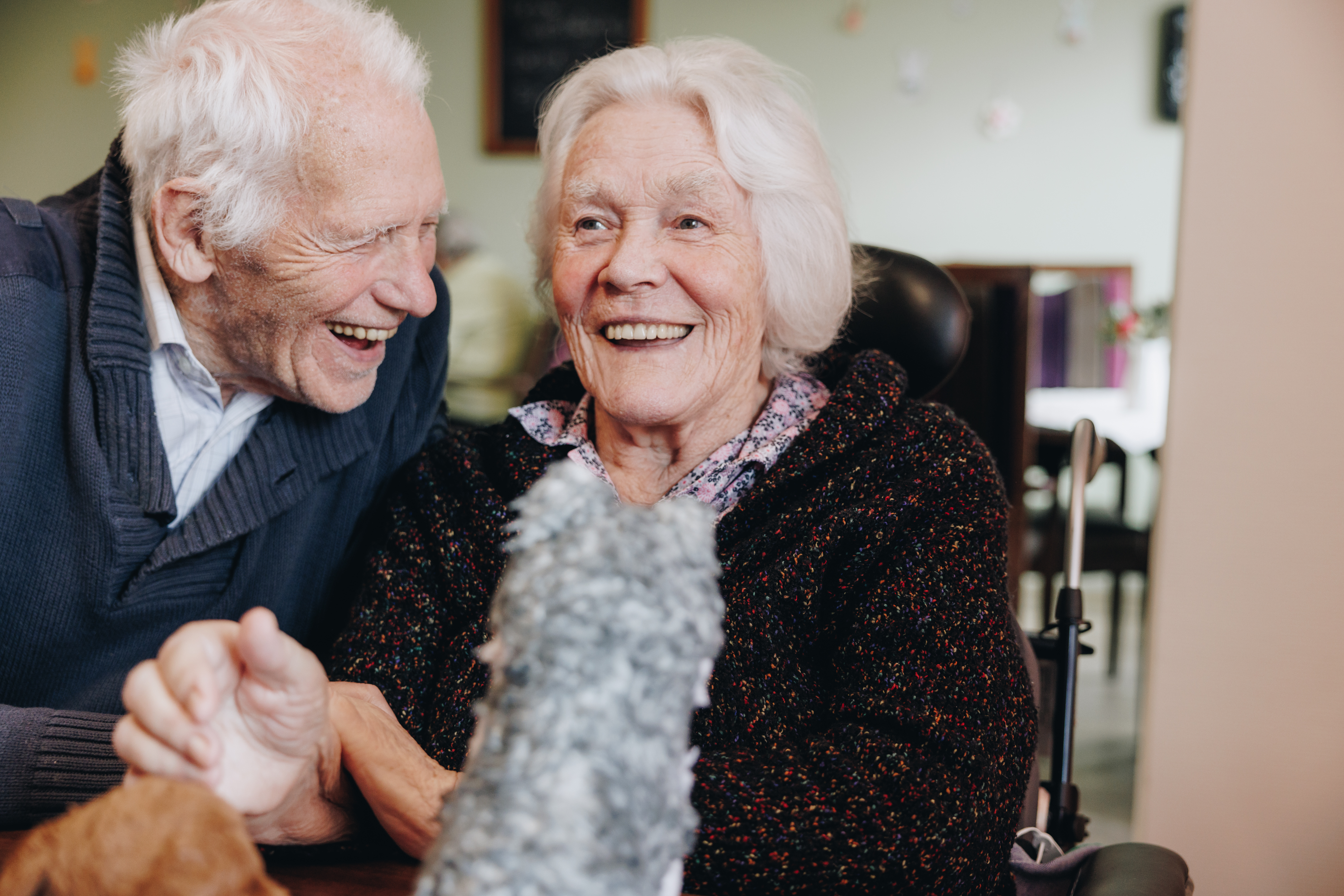 23 03 2023 De Vijverhof En De Meent Bewoners Lachen Rolstoel Knuffel